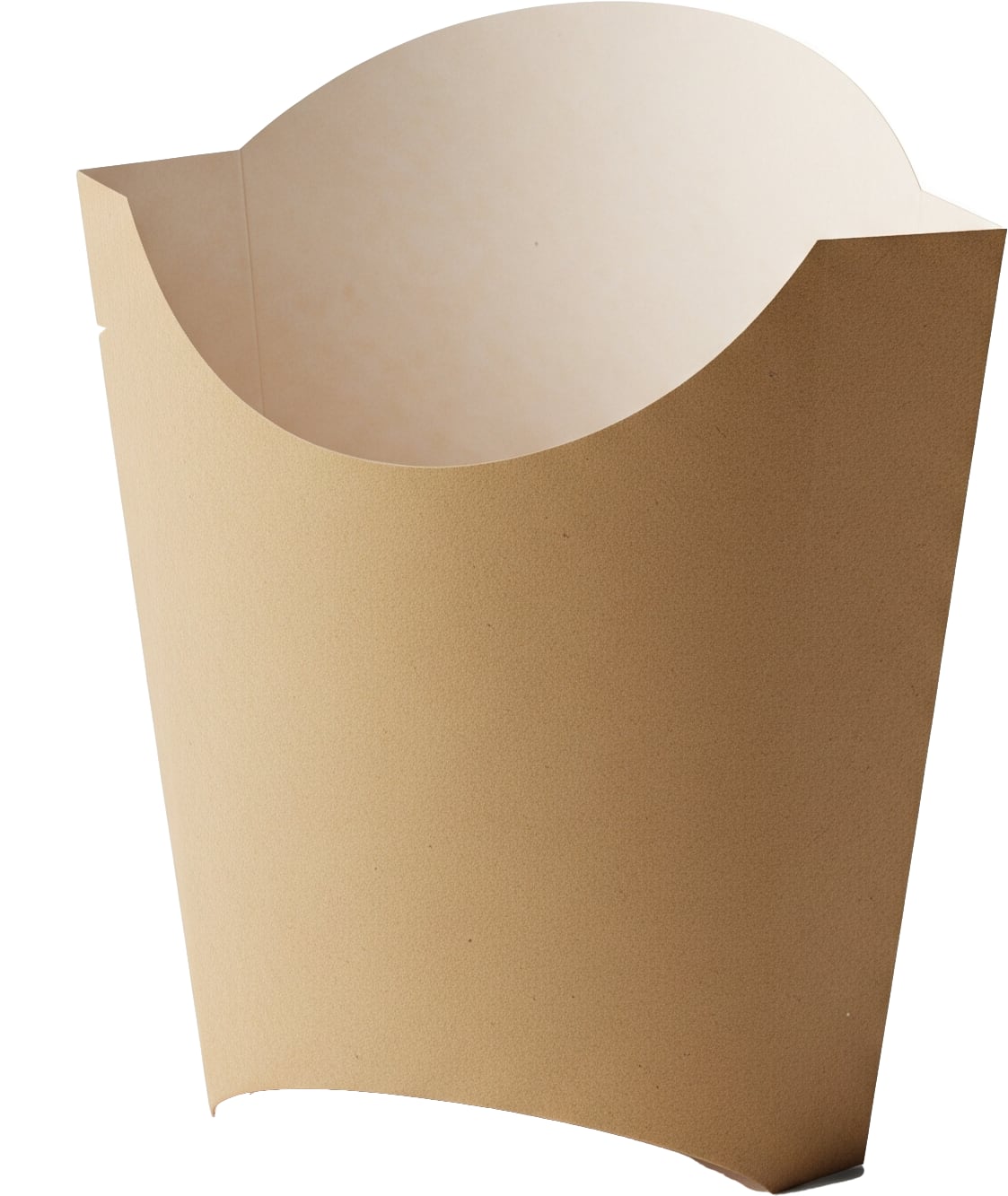 Illustrated kraft french fry holder with bamboo logo